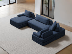 U-Shaped Chaise / 5-Seater U-Shaped Chaise 3.51m / Denim