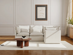 4 Seater / Corner / White Boucle