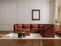 7 Seater / Corner + Ottoman / Rust