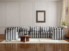 7 Seater / U-Sectional / Blue Stripes