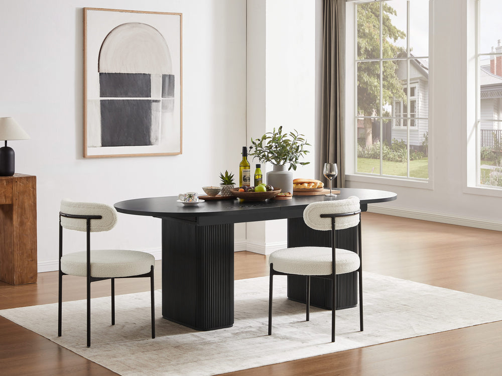 Tate 6/8/10 Seater Extendable Black Dining Table Set