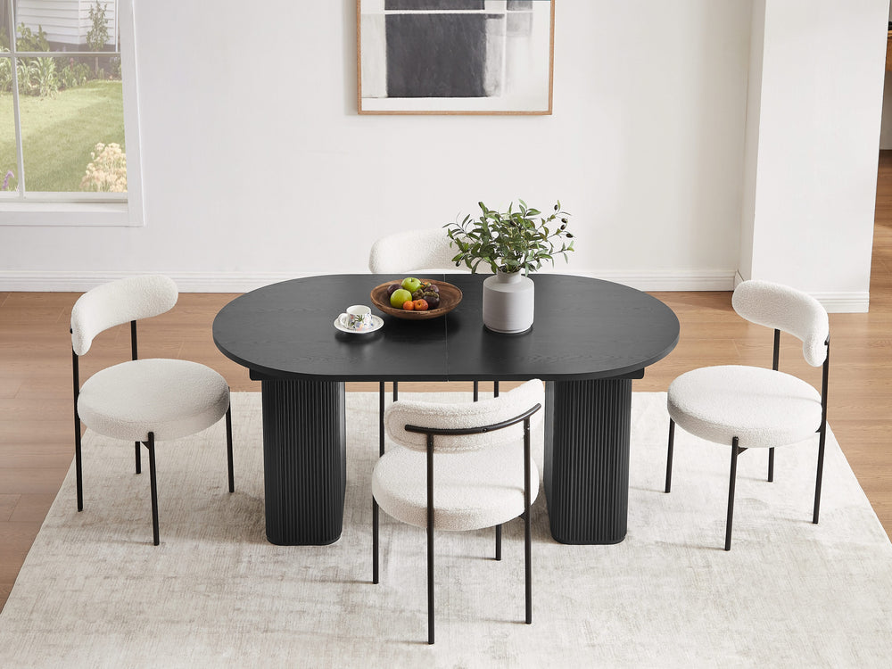 Tate 6/8/10 Seater Extendable Black Dining Table Set